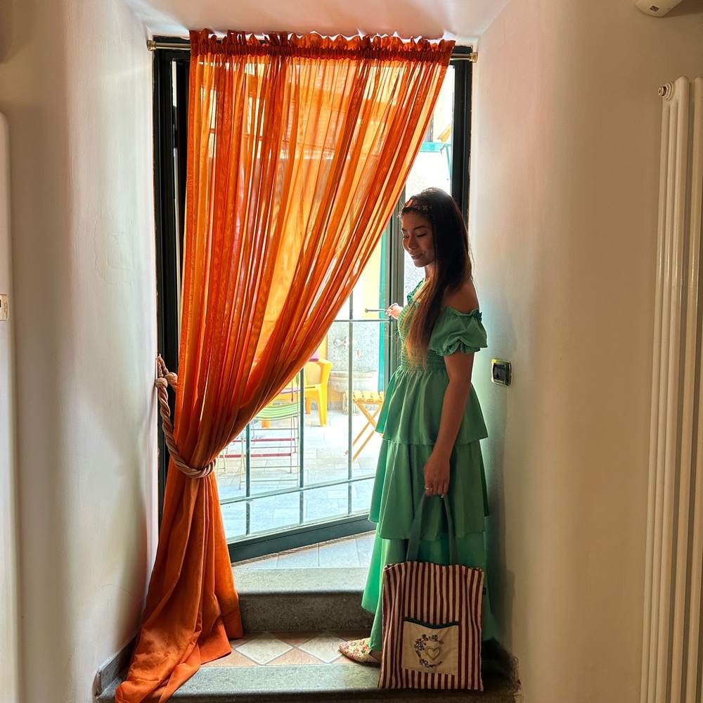 Elegant Green Off-Shoulder Dress